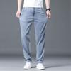 Summer Ultra-thin Men's Jeans Lyocell Soft Breathable Loose Straight Light Blue Denim Pants Business Casual Ice Silk Trousers