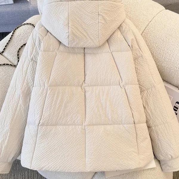 Donsjack Dames Kort Losse Gewatteerde Jas met Capuchon Winter Verdikt Klein Jasje