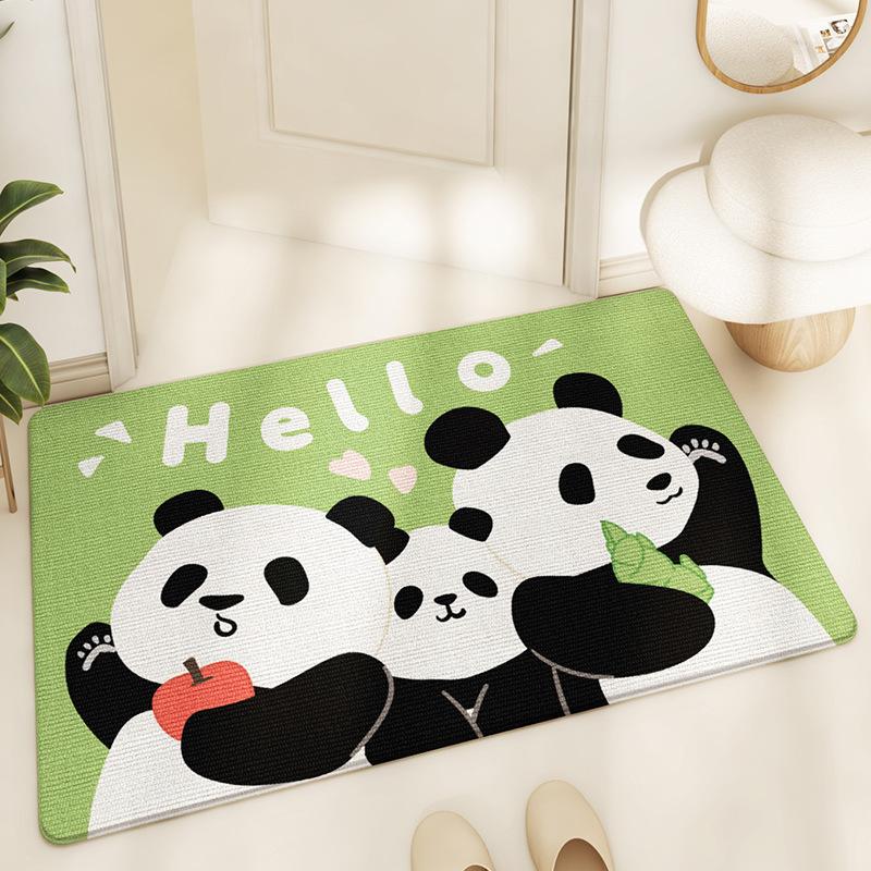 

Коврик для входной двери с рисунком панды из износостойкого материала Keni Velvet, противоскользящий пылевой коврик для входа в дом 50*80cm