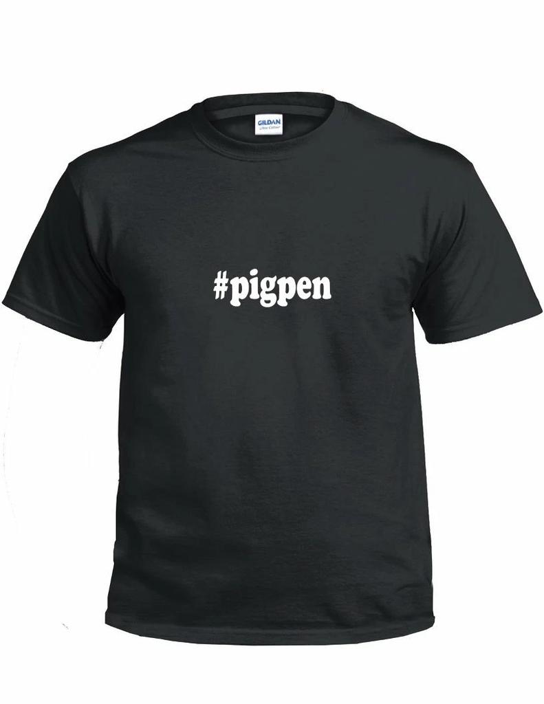 #pigpen T-Shirt Hashtag Pigpen Funny Gift Black White Cotton Tee Shirt
