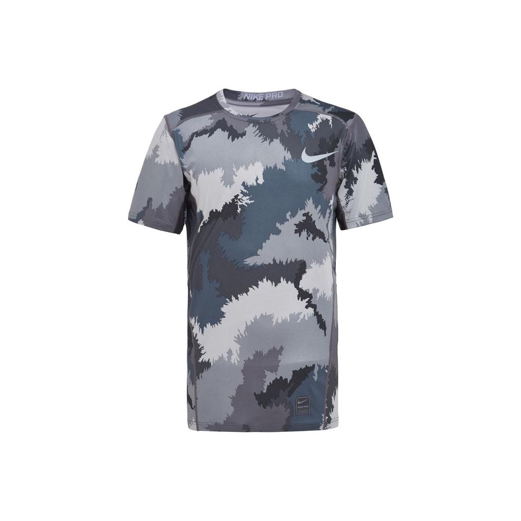 Nike Pro NP Hprcl Top Ss Fttd Aop Logo Pullover Knit Sports Short Sleeve T-Shirt Men Tops 801805-005