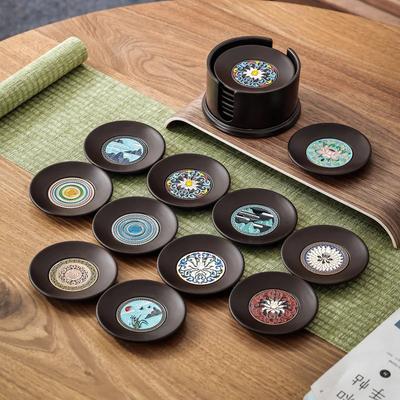 Kung Fu Tea Cup Coasters Household Kitchen Japanese Zen Heat Insulating Coasters Teaware Accessories Round Single Cup Mat