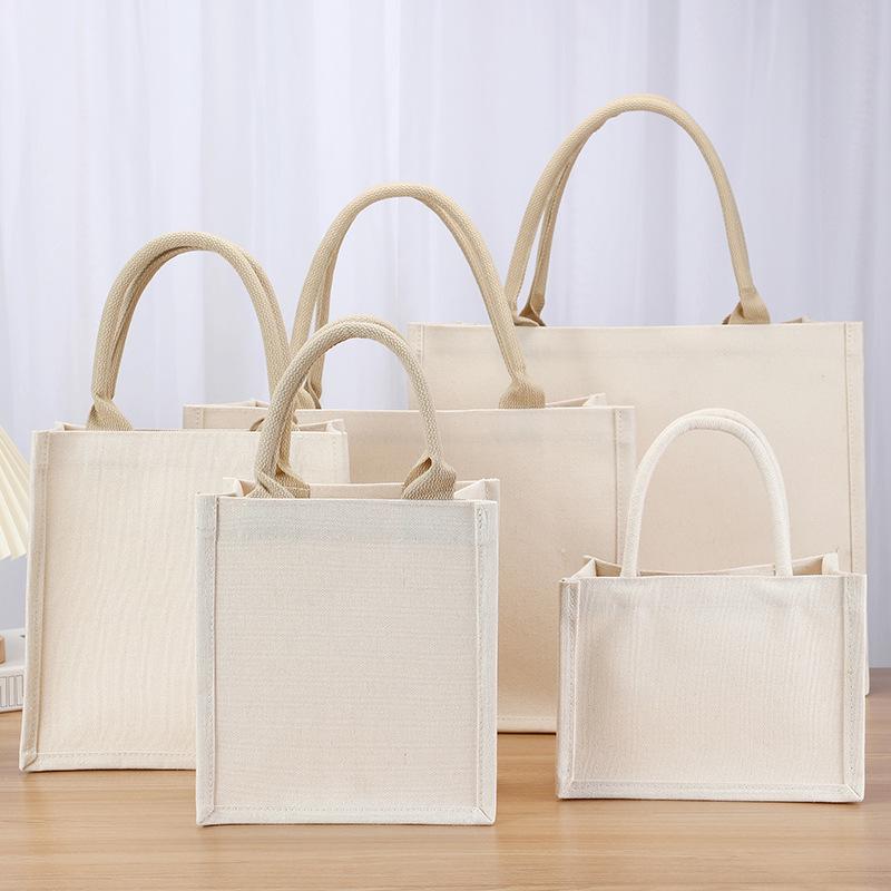 In-Stock 3D Splash Ink Canvas Tote Bag - DIY Handheld High-End Feel
