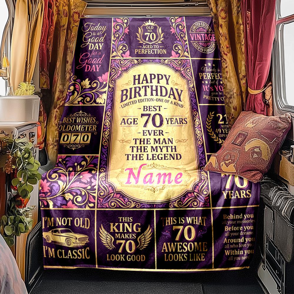 Happy Birthday Legend Blanket Personalized Name Soft Comfortable Stylish Blanket Car Blanket Perfect For Travel Camping Outdoor Home Suitable For All