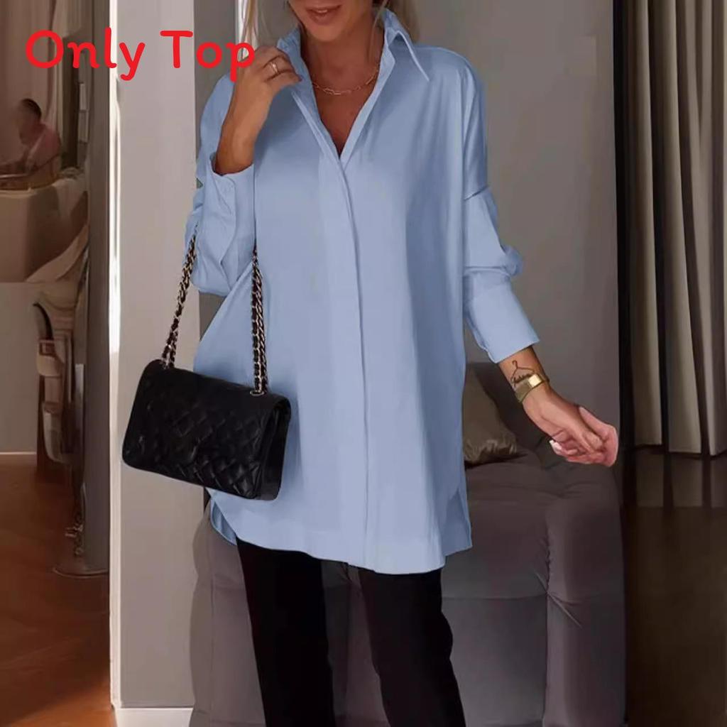 Minimalist Polyester Blouse With Puff Sleeves For Casual Spring Wear
