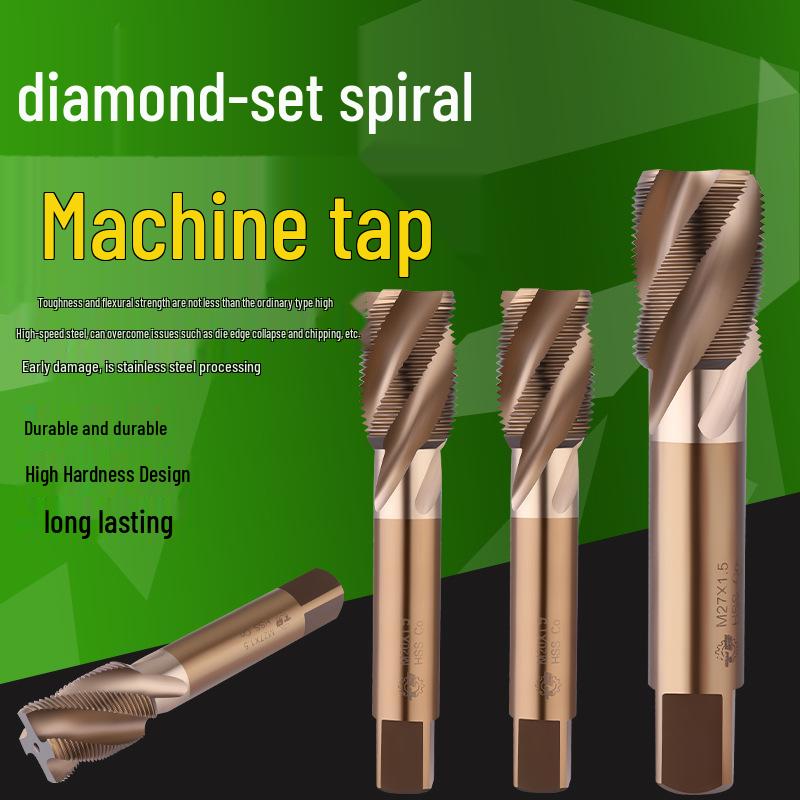 Cobalt Spiral Tap Titanium Coated M18-M33 M35 Stainless Steel Thread Tap M18X2 Spiral