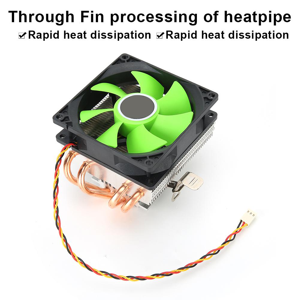 CPU Cooler Radiator Down Shot 4 Brass Heatpipe General Computer Fan (3pin without light)(Green )