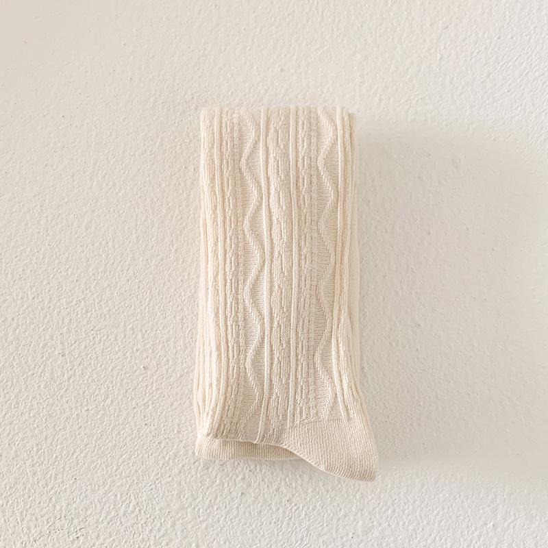 2024 Wave Pattern Girls' Leggings and Pantyhose for Spring and Autumn - Solid Color for Small and Medium Children
