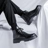 Martin Boots Herr Ny Casual Brittisk Trend Mångsidiga Tjocka Sulan Mellanhöga Svarta Lokomotivstövlar 6895-R