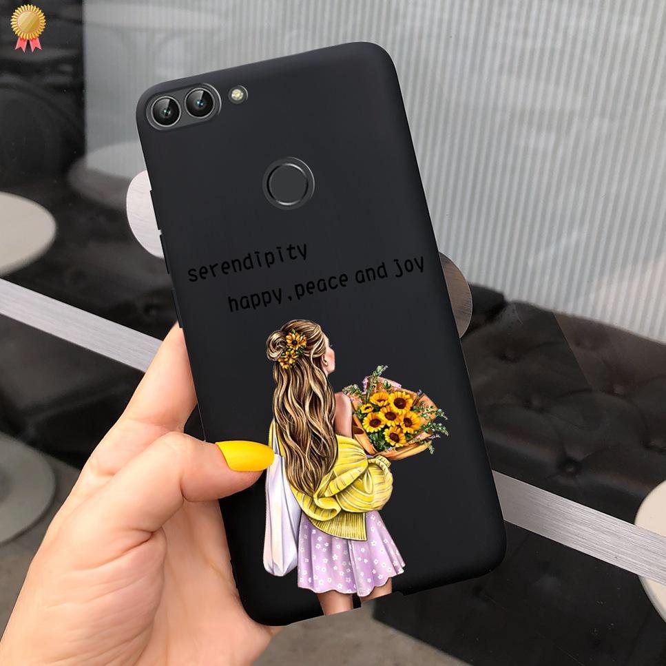 Für Huawei P Smart Hülle Niedliche Blume Schwarz Weiches TPU Silikon Bumper Hülle Für Huawei PSmart P Smart 2017 FIG-LX1 Handyhülle Funda