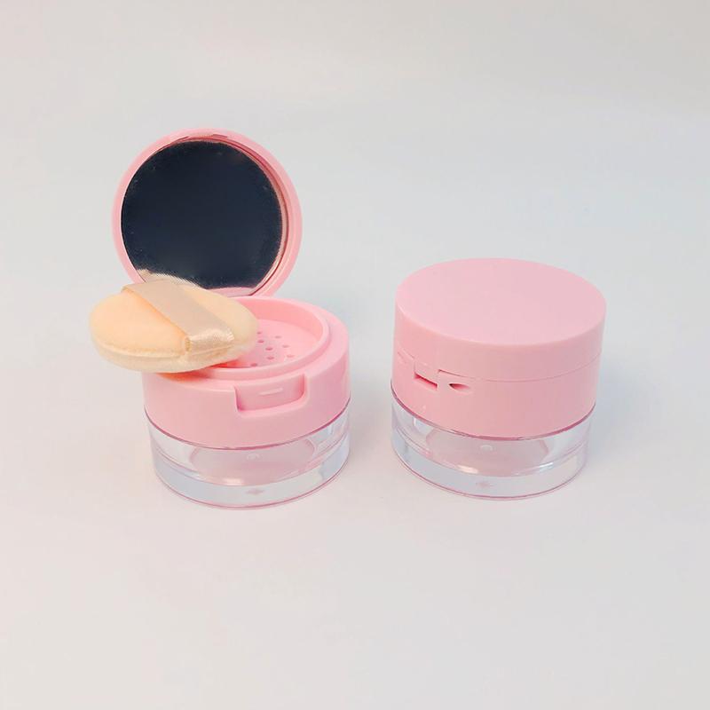 1Pcs 3G/5G Portable Powder Box Empty Loose Powder Container With Sieve Mirror Cosmetic Sifter Loose Jar Travel Makeup Container