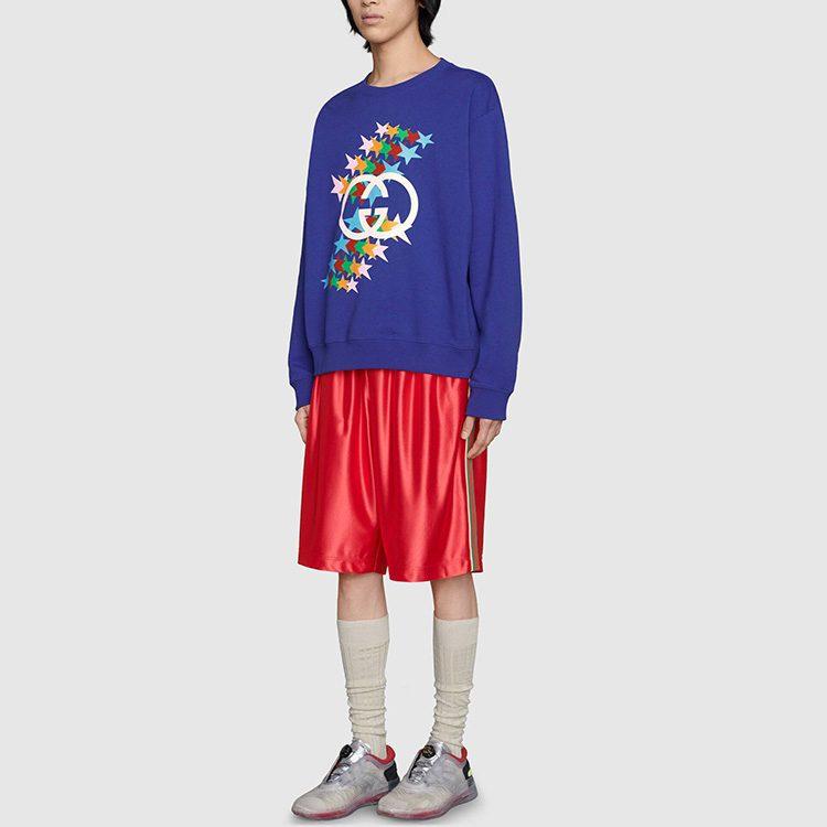 Gucci Sweatshirts Men's Blue Crew Neck Moderate 626990-XJDNK-4120