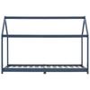 Kids  Bed Frame Grey Solid Pine Wood 90 x 200 cm