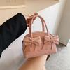 IELGY With Bow Commuter Underarm Bag Spring Summer Portable One-Shoulder Bowling Pillow Bag