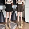 Plus Size Woolen Black High-Waisted A-Line Flared Skirt - Autumn/Winter 2025 Collection