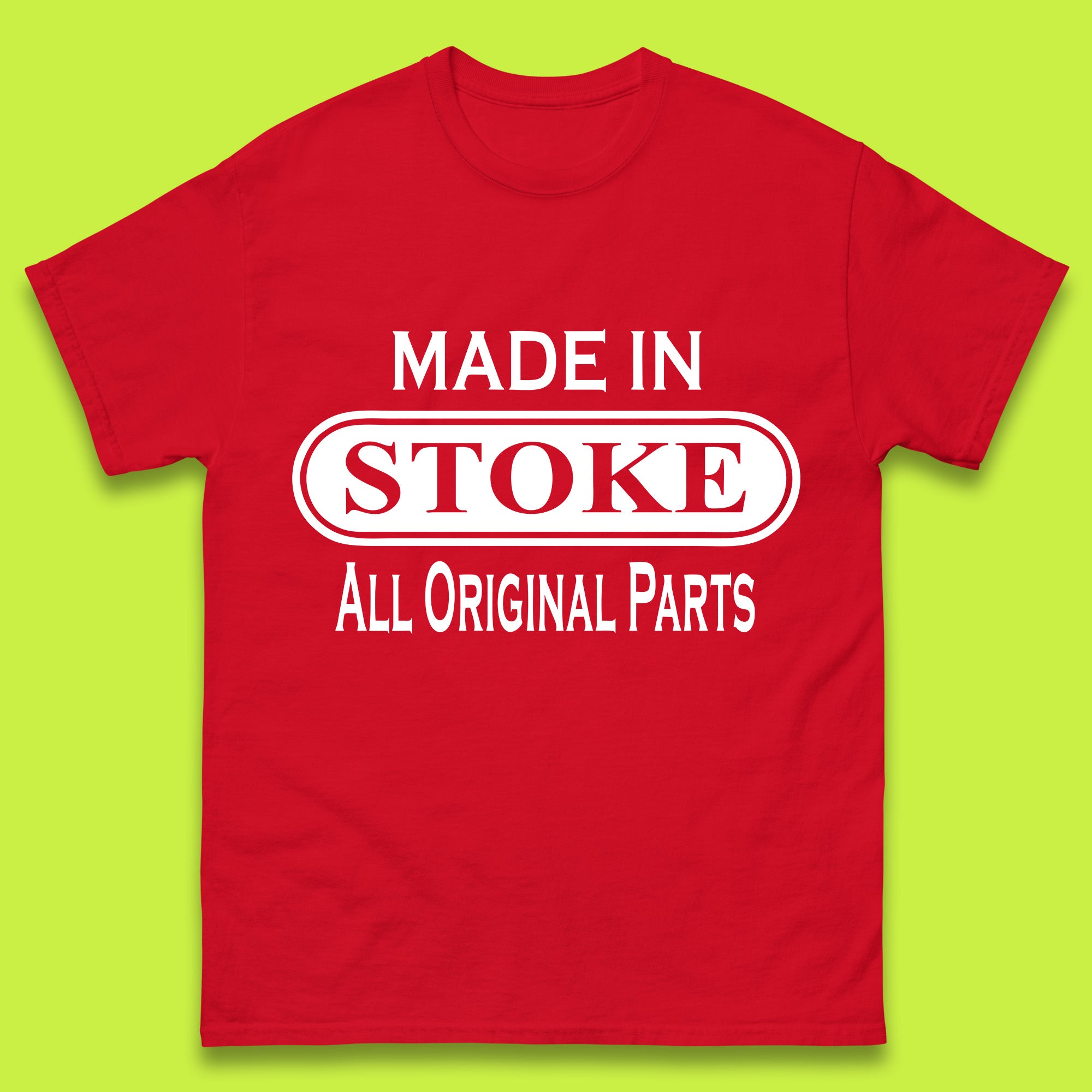 Made In Stoke All Original Parts T-Shirt Womens Tops Tees 2XL