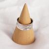 Korean-Japanese Style S925 Sterling Silver Minimalist Irregular Wide Band Open Ring for Women