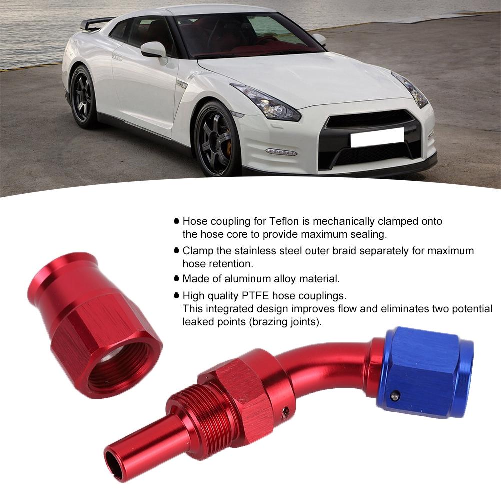 AN6 Hose End Fitting Swivel Cooling Oil Fuel Adaptor for Teflon45 Degrees