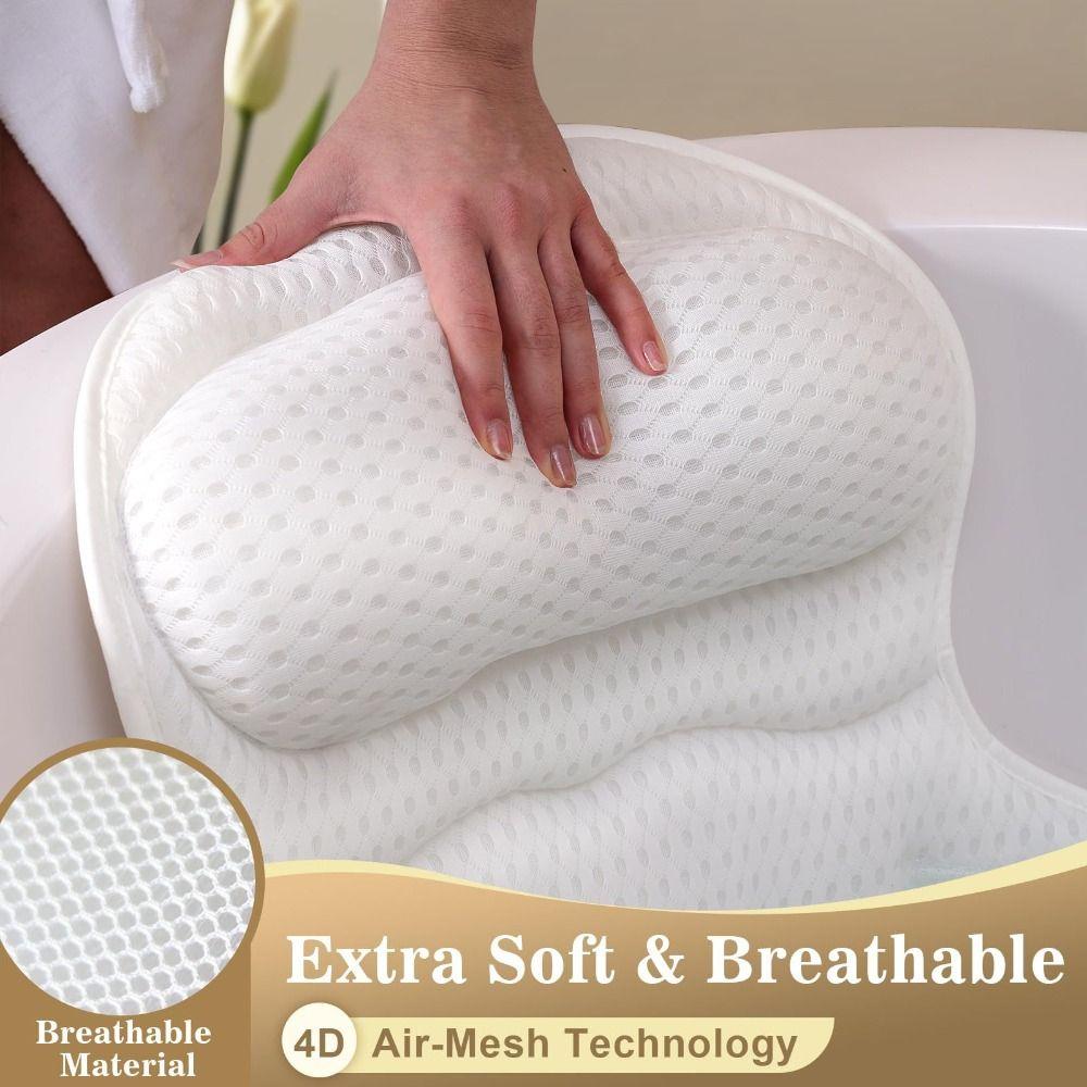 Comfortable Bathtub Support Pillow Non-Slip Bathtub Spa Pillow Luxury Bath Pillow  Bathroom