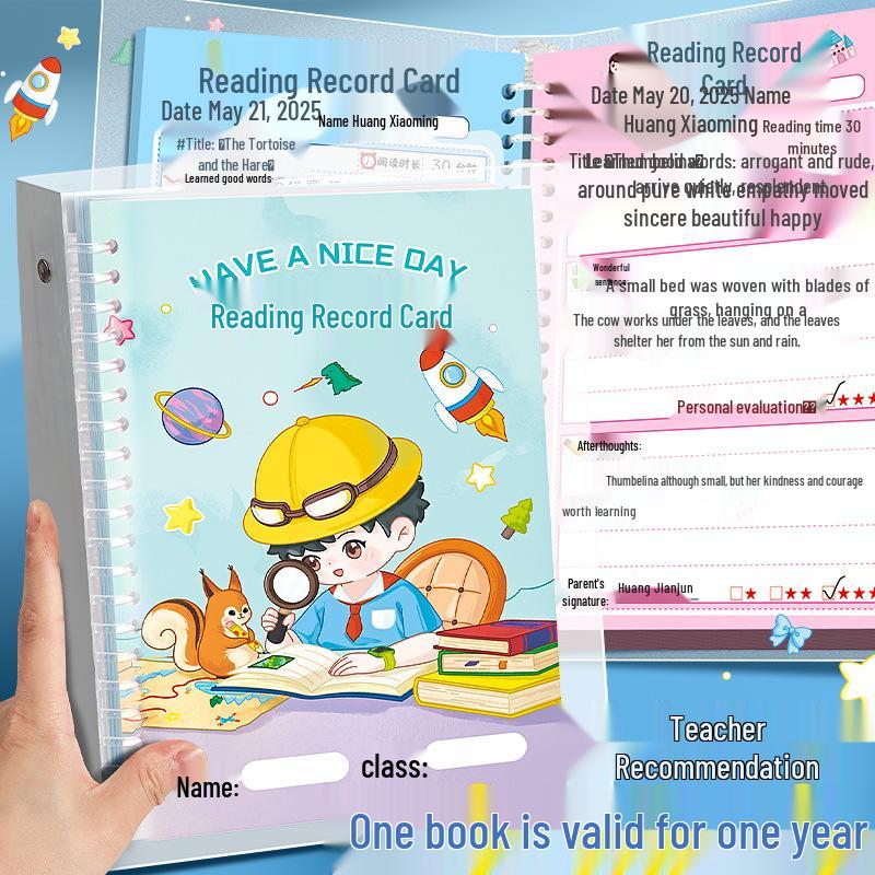 Primary School Reading Record Card: Language Excerpt Loose-leaf Notebook