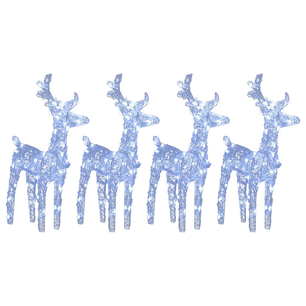 LED Reindeer Set 4 Pcs. Cold White 160 LEDs Acrylic