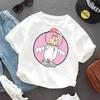 Shortsleeve Tshirt for Children of SpongeBobcotton Jersey with Anime Character Print Casual Summer Tshirts with Round Neck