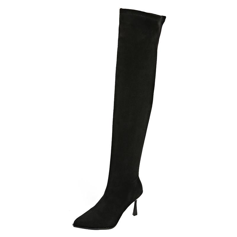 Skinny Over Knee Boots with Slim Heels, Autumn Plus Pointed High-heeled Fashion Boots, European and American Stretch Boots