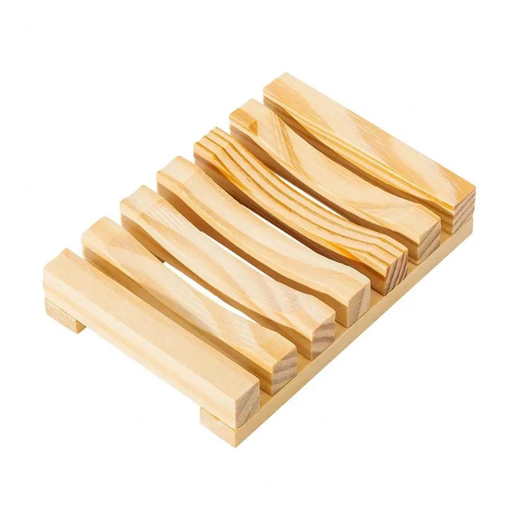 Soap Box Holder High Durability Not Easily Deformed Soap Dish Easy To Clean Bamboo Case Tray Decorative Wooden Soap Drain Holder