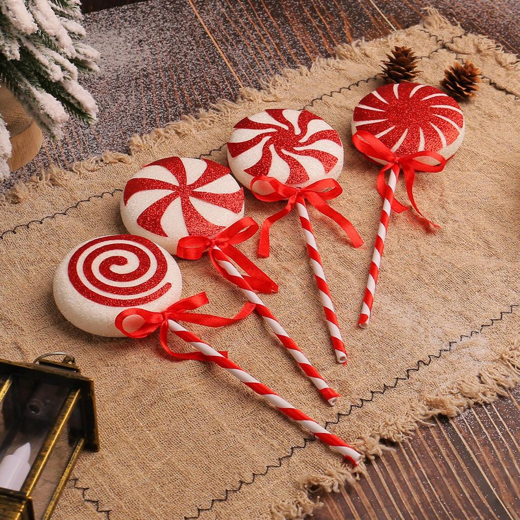 New Colored Christmas Lollipop Decoration Holiday Candy Christmas Tree Decoration for Xmas Tree Topper Home Vase Party Ornaments
