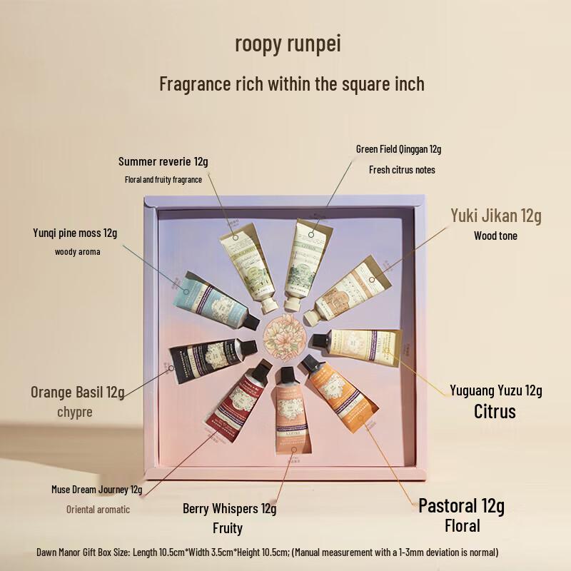 Roopy Dawn Manor Moisturizing Hand Cream Gift Box (9 x 12g)