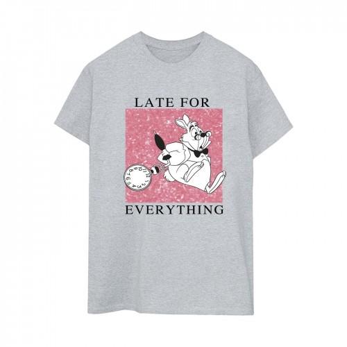 Disney T-shirt da fidanzato in cotone con coniglio bianco di Alice nel Paese delle Meraviglie da donna/signora M bianco