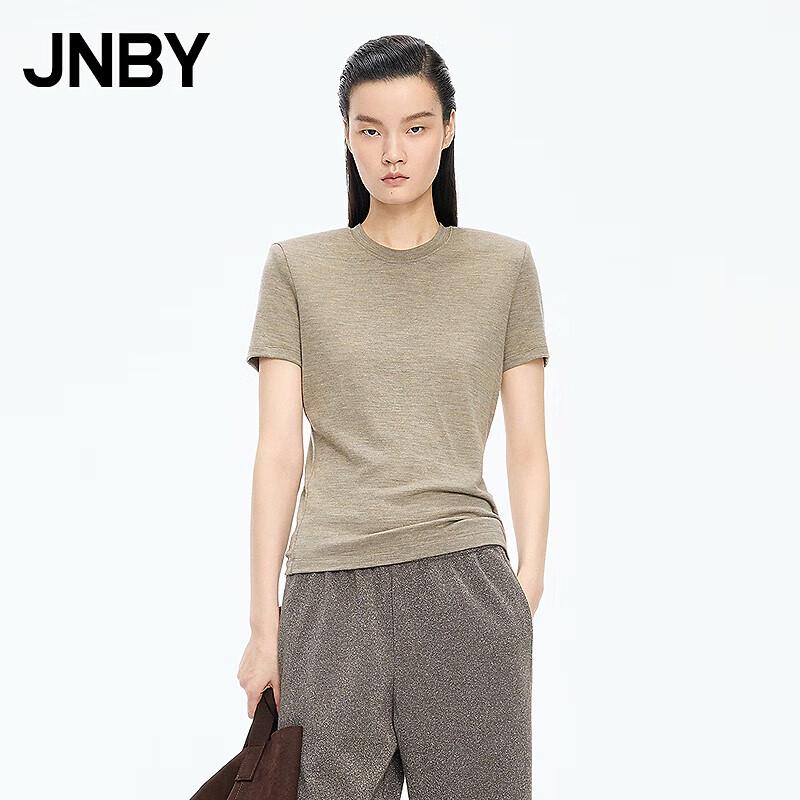 JNBY Merino Wool Short Sleeve Round Neck T-Shirt