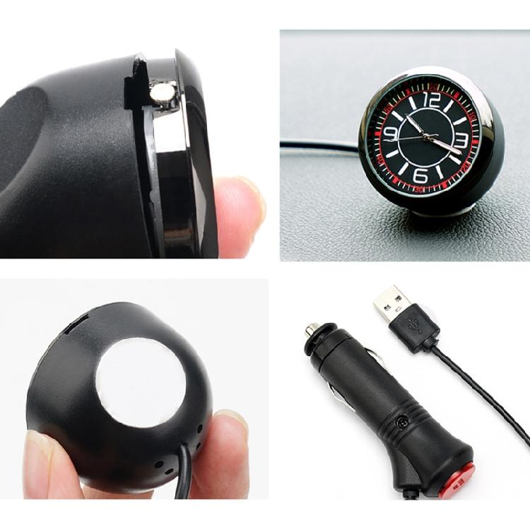 Universal Pocket Stick-On Clock Car Dashboard Clock Quartz Luminous Clock