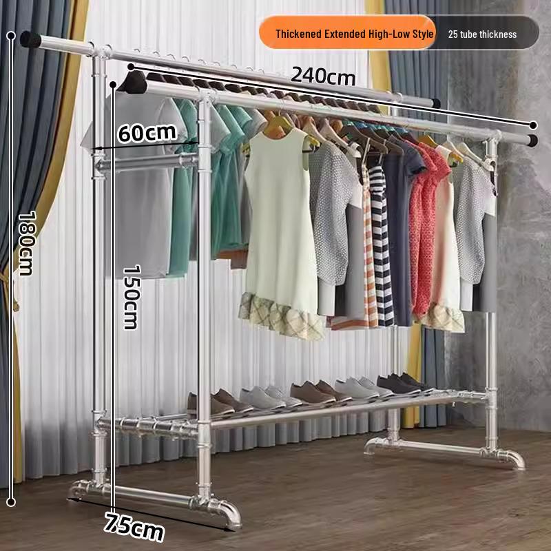 Floor-Standing Indoor Clothes Drying Rack for Bedroom and Balcony