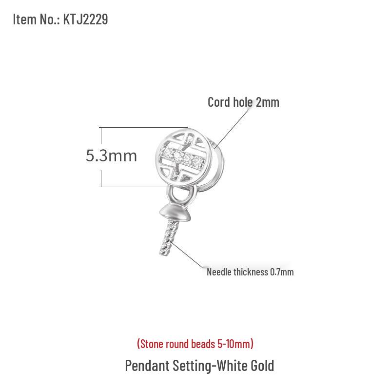 

925 Sterling Silver Heart Clasp Pendant - Original Design Round Bead Necklace Accessory