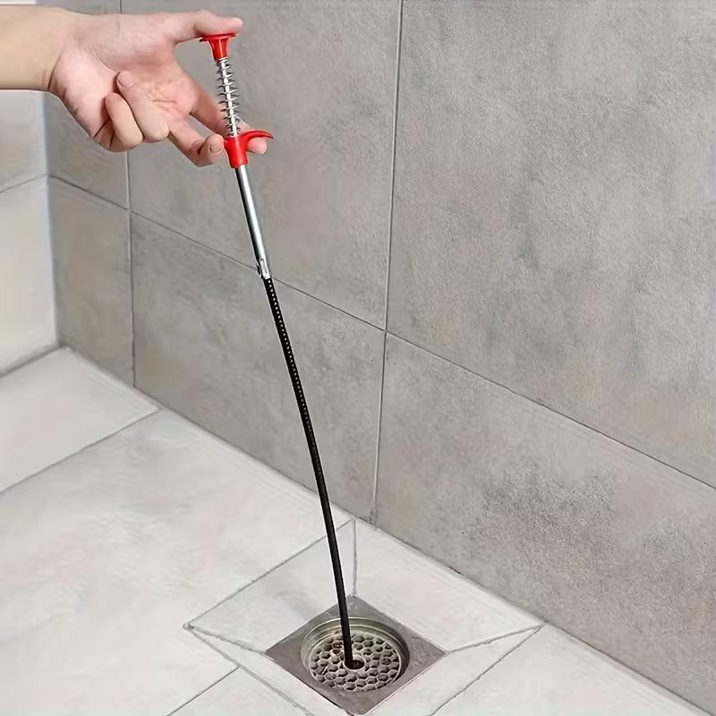 60cm Spring Pipe Dredging Tools Drain Snake Drain Cleaner Sticks Clog Remover Cleaning Household for Kitchen Bending Sink Tool