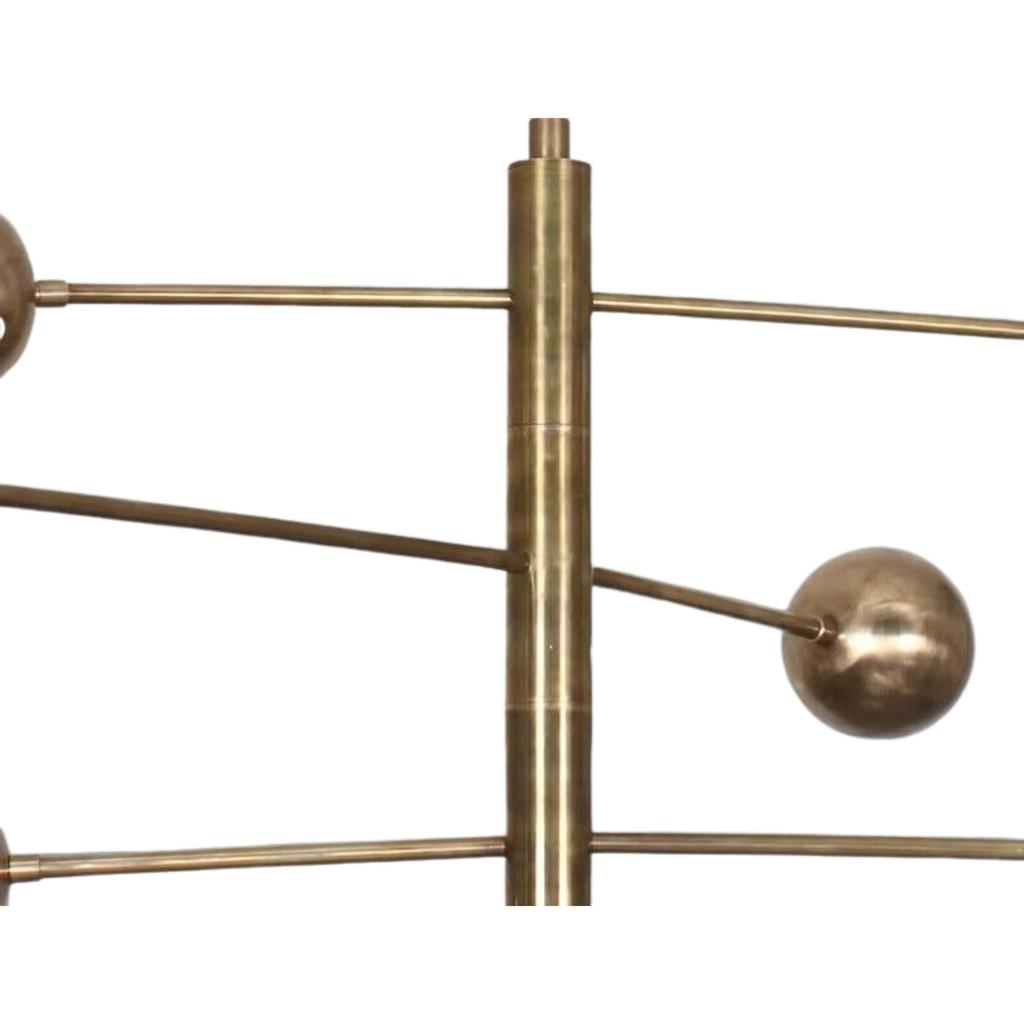 3 Licht Counterball Anhänger Mid Century Modern Rohmessing Sputnik Leuchte