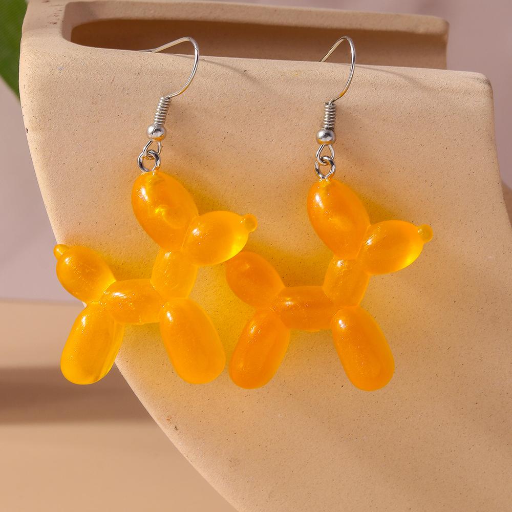 Cute Colorful Ballon Dog Drop Earrings for Women Girls Cartoon Animal Dangle Earrings Party Holiday Jewelry Gifts