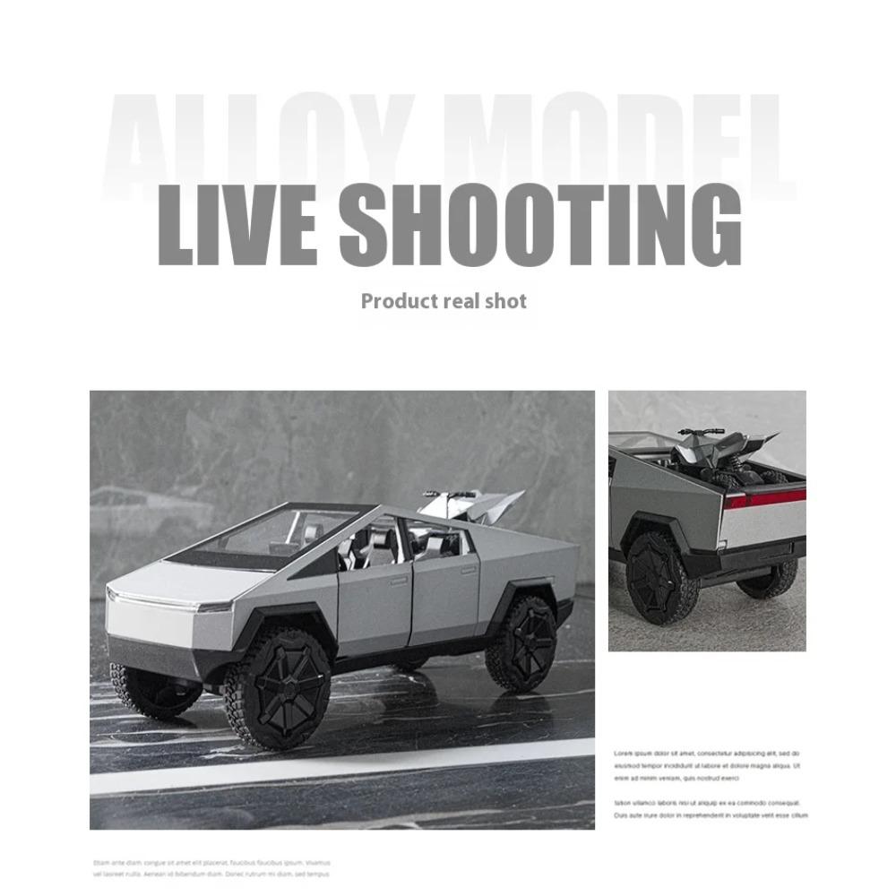 1/24 Tesla Cybertruck SUV Off Road Alloy Diecast Metal Model Boutique Decorations Trendy Toys Ornaments Holiday Gift for Boyfriend Boy