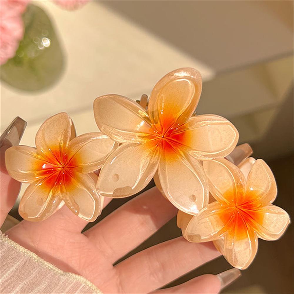 Mode Gradienten Ei Blume Haar Krallen Clip Frauen Mädchen Süße Acryl Haarnadeln Sommer Strand Hawaiian Headwear Haar Zubehör