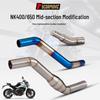 Stainless Steel Mid-Pipe Exhaust with Silencer & Backpressure Chamber for CFMOTO NK400 NK650