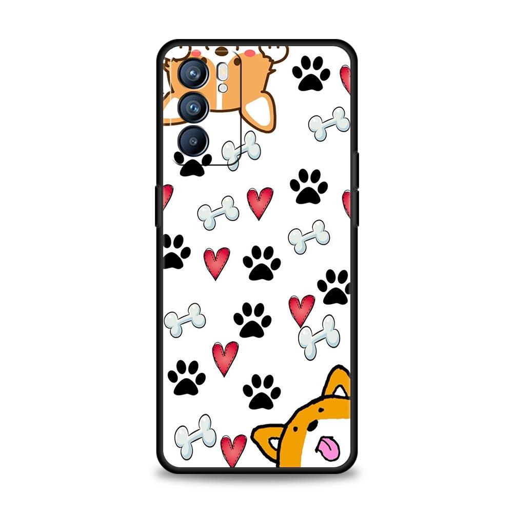 Dog Paw Phone Case For Oppo Reno13 Reno12 Reno11 F Reno10 Pro A54 5G Find X5 A53 A52 A9 A17 A57 A78 4G A79 A80 A98 Cover