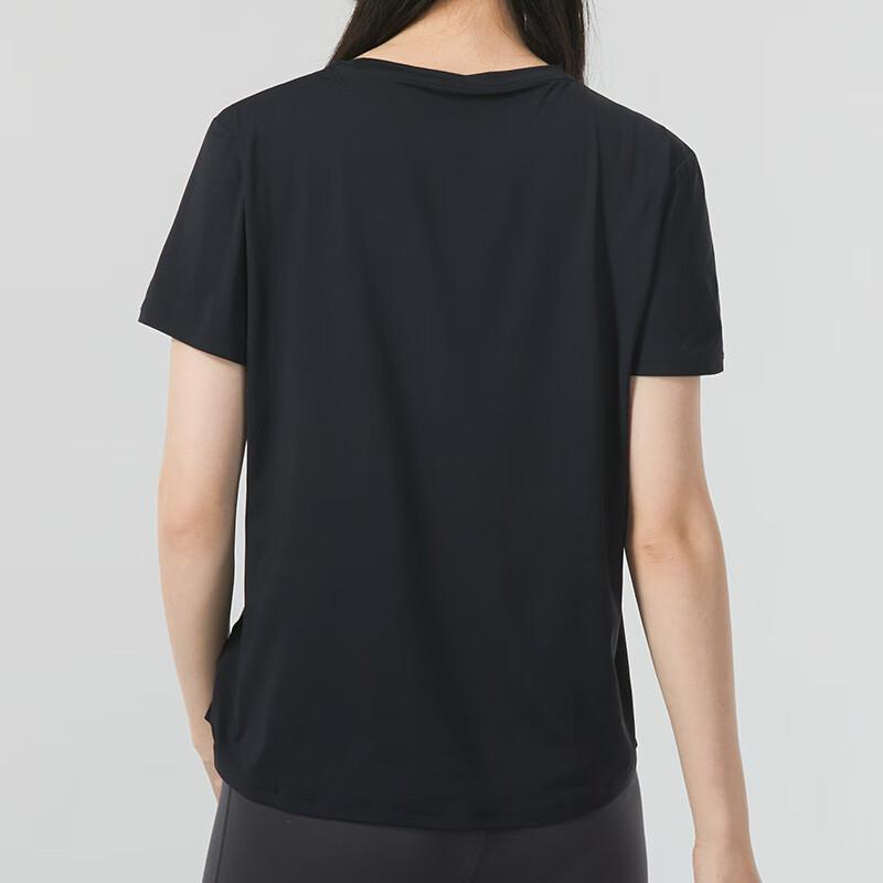 Nike Solid Color Logo Running Fitness Training Quick-Dry Breathable Short Sleeve T-Shirt Women Tops Black FN2799-010