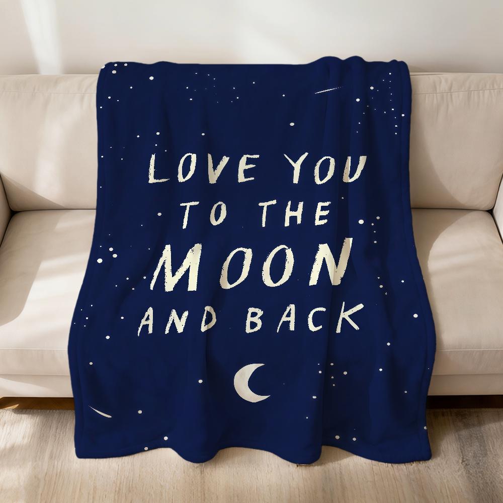 Art I Love You To the Moon and Back Flannel Soft Warm Plush Blanket Sofa Living Room Pet Hogar Bedroom Gift Home Car Portable
