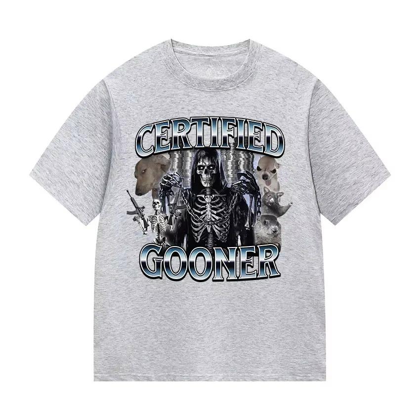 Funny Certified Gooner Screaming Possum Meme T Shirts Men Vintage Fashion Short Sleeve T-shirt O-Neck UnisexCotton T-shirt