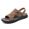 Leather Sandals Men's Outer Wear Summer Breathable Casual Men's Sandals Soft Surface Beach Men's Trendy Shoes 2025 Direct Sales