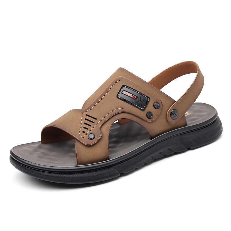 Leather Sandals Men's Outer Wear Summer Breathable Casual Men's Sandals Soft Surface Beach Men's Trendy Shoes 2025 Direct Sales