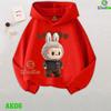 Labubu Pattern Printed Jacket Winter Hoodie Sweatshirt for Girls and Boys