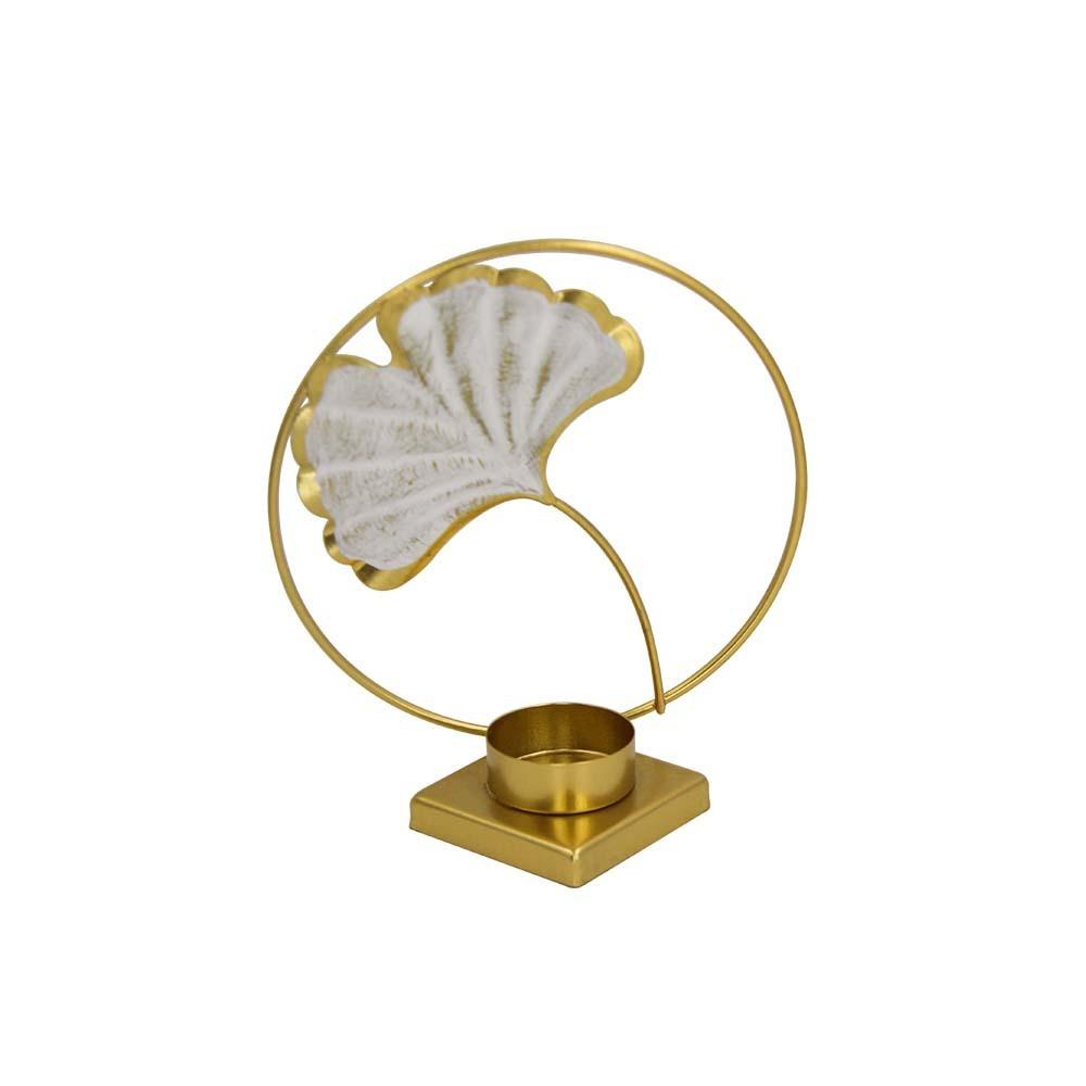 

Iron Crafts Leaves Candlestick Ornament Decorative Metal Tealight Holder Dining Table