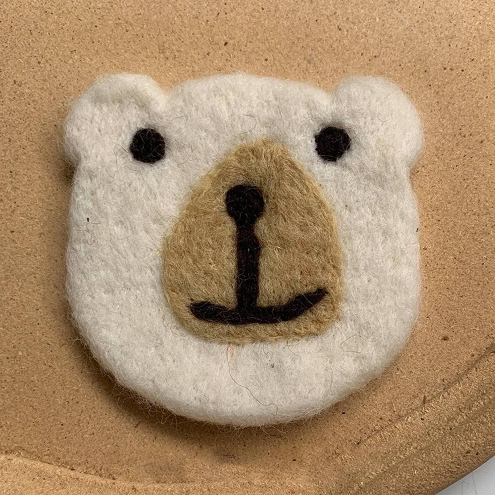 Bear Outline Drink Mat Thickened Cup Pad Anti‑slip Table Protector Decor Matching